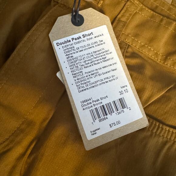 Men's Prana Double Peak Shorts Antique Bronze 30 X 10 NWT - Picture 4 of 5